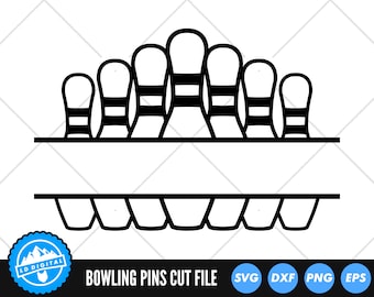 Bowling Pins Monogram SVG Files | Bowling Ball Cut Files | Bowling Pins SVG Vector Files | Bowling Alley SVG Vector | Bowling Clip Art