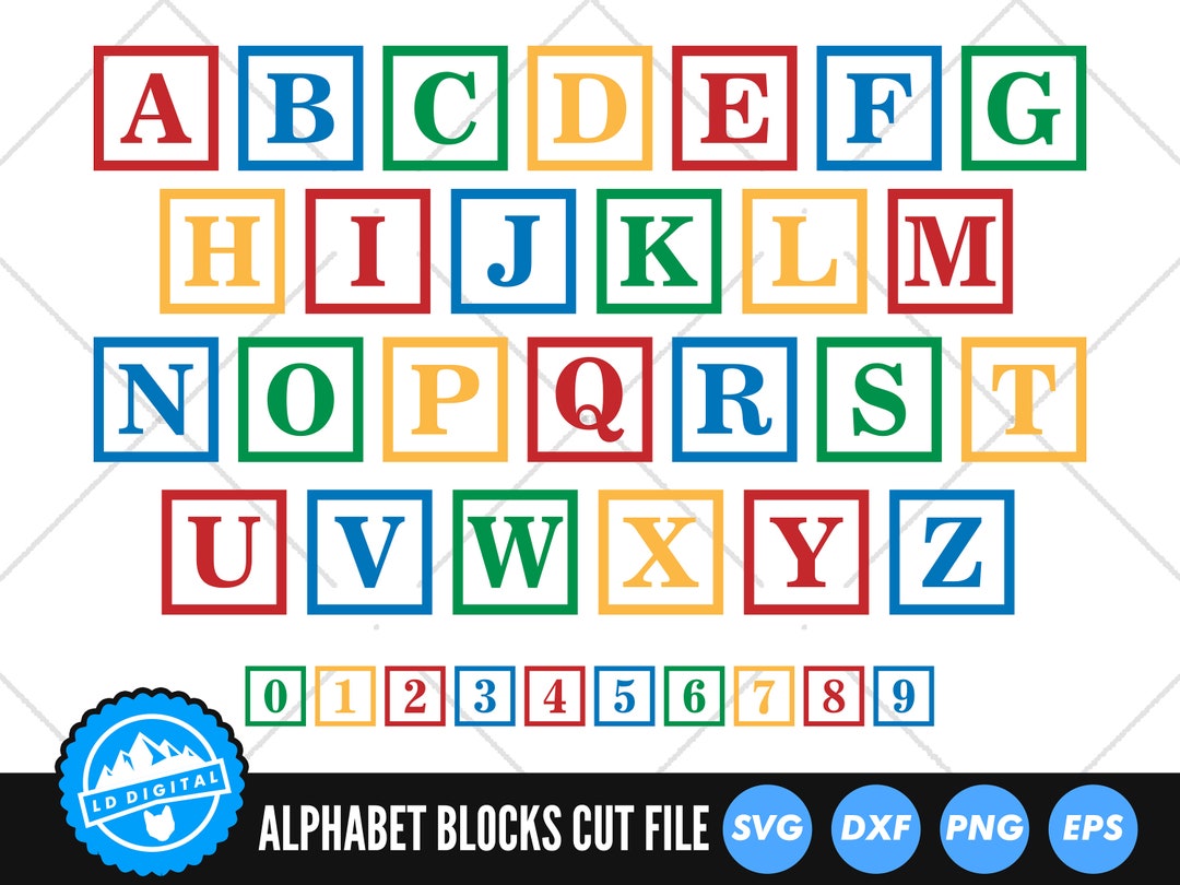 Alphabet Blocks SVG Files | Building Blocks Cut Files