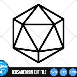 Icosahedron SVG Files | Sacred Geometry SVG Cut Files | Platonic Solids SVG Vector Files | Icosahedron Vector