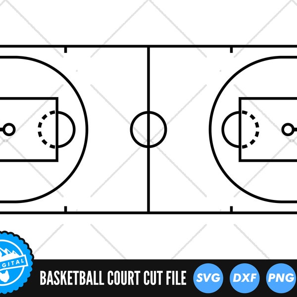 Basketball Court SVG Files | Basketball Cut Files | Basketball Court Vector | Ball Court Vector | Basketball Court Outline Clip Art