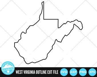 West Virginia Outline SVG Files | West Virginia Cut Files | United States of America Vector Files | West Virginia Vector | WV Map Clip Art