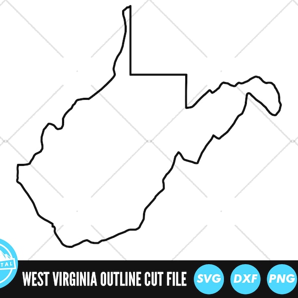 West Virginia Outline SVG Files | West Virginia Cut Files | United States of America Vector Files | West Virginia Vector | WV Map Clip Art