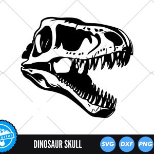 T-Rex Skull SVG, Dinosaur Skull Clipart, Tyrannosaurus Rex Silhouette, Prehistoric Skull Vector, Fossil Art, Dino Skeleton DXF, Jurassic SVG