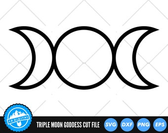 Triple Moon Goddess SVG Files | Wiccan SVG Cut Files | Pagan SVG Vector Files | Wicca Vector