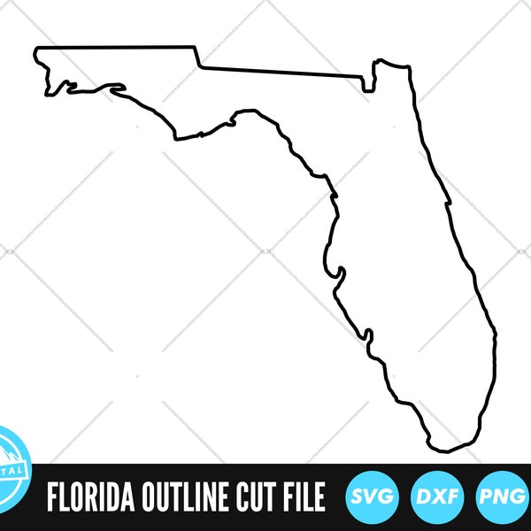 Florida Outline SVG Files | Florida Cut Files | United States of America Vector Files | Florida Vector | Florida Map Clip Art