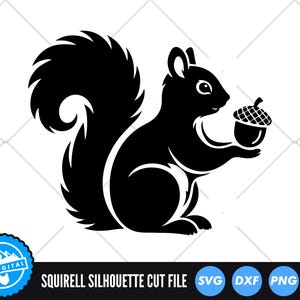 Squirrel SVG Files | Cute Squirrel Cut Files | Woodland Animal Vector | Squirell SVG | Nature Clip Art | Acorn SVG | Acorn Silhouette