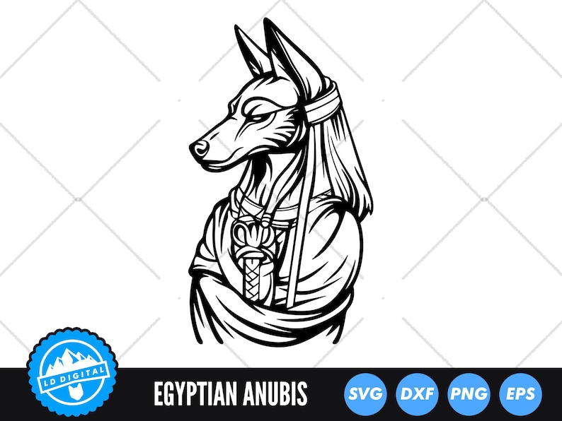 Anubis SVG: Egyptian God Silhouette, Ancient Egypt Clipart (digital ...