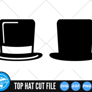 Archivos SVG de sombrero de copa / Archivos de corte de caballeros / Archivos vectoriales de sombrero / Silueta de sombrero de copa / Clip Art de sombrero de copa