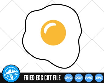 Fried Egg SVG Files | Kawaii Eggs SVG Cut Files | Breakfast SVG Vector Files | Scrambled Eggs Vector | Fried Egg Vector