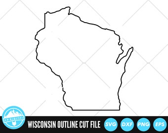 Wisconsin Outline SVG Files | Wisconsin Cut Files | United States of America Vector Files | Wisconsin Vector | Wisconsin Map Clip Art