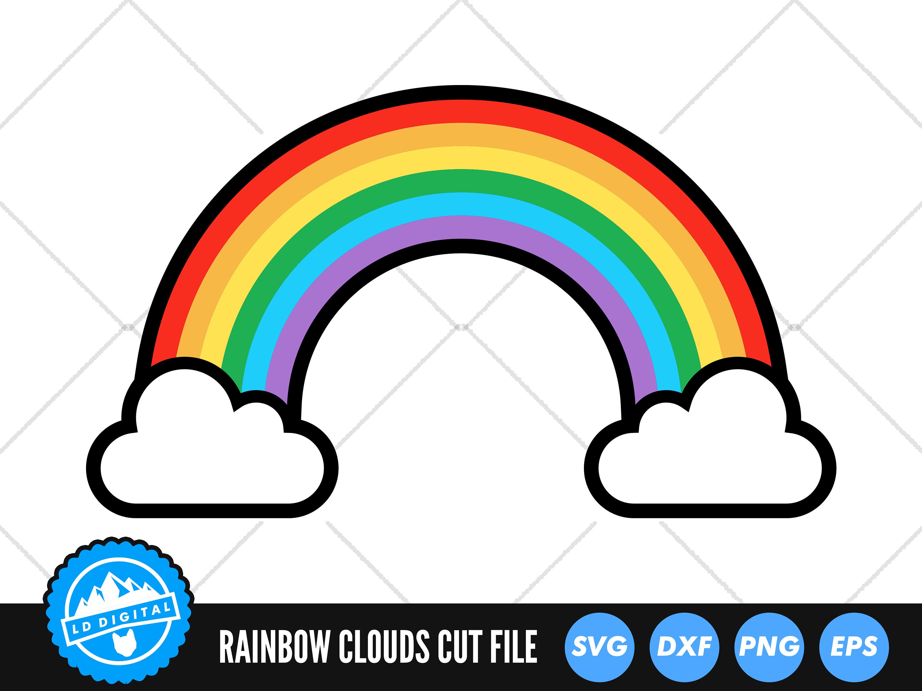 Rainbow Clouds SVG Files Rainbow SVG Cut Files Layered - Etsy