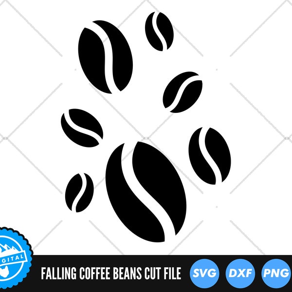 Falling Coffee Beans SVG Files | Coffee Beans Cut Files | Coffee Bean Silhouette Vector | Coffee Beans SVG Vector | Coffee SVG Clip Art
