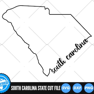 South Carolina Umriss mit Text SVG-Dateien | South Carolina Schnittdateien | Vereinigten Staaten von Amerika-Vektorgrafik | Südcarolina Vektorgrafik | SC Karte