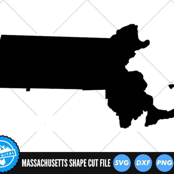 Massachusetts State SVG Files | Massachusetts Cut Files | United States of America Vector Files | Massachusetts Vector | MA Map Clip Art