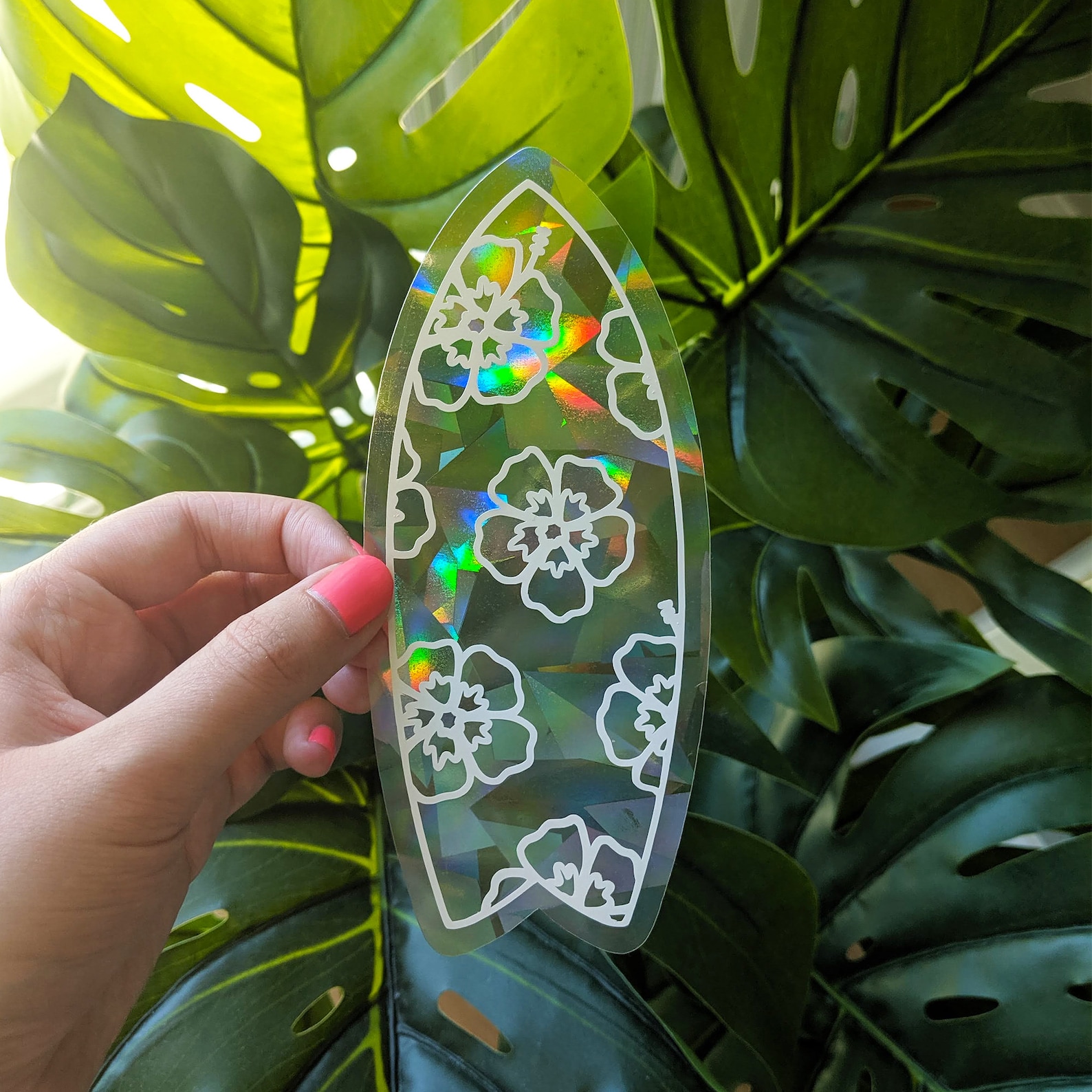 Surfboard Suncatcher Sticker Etsy