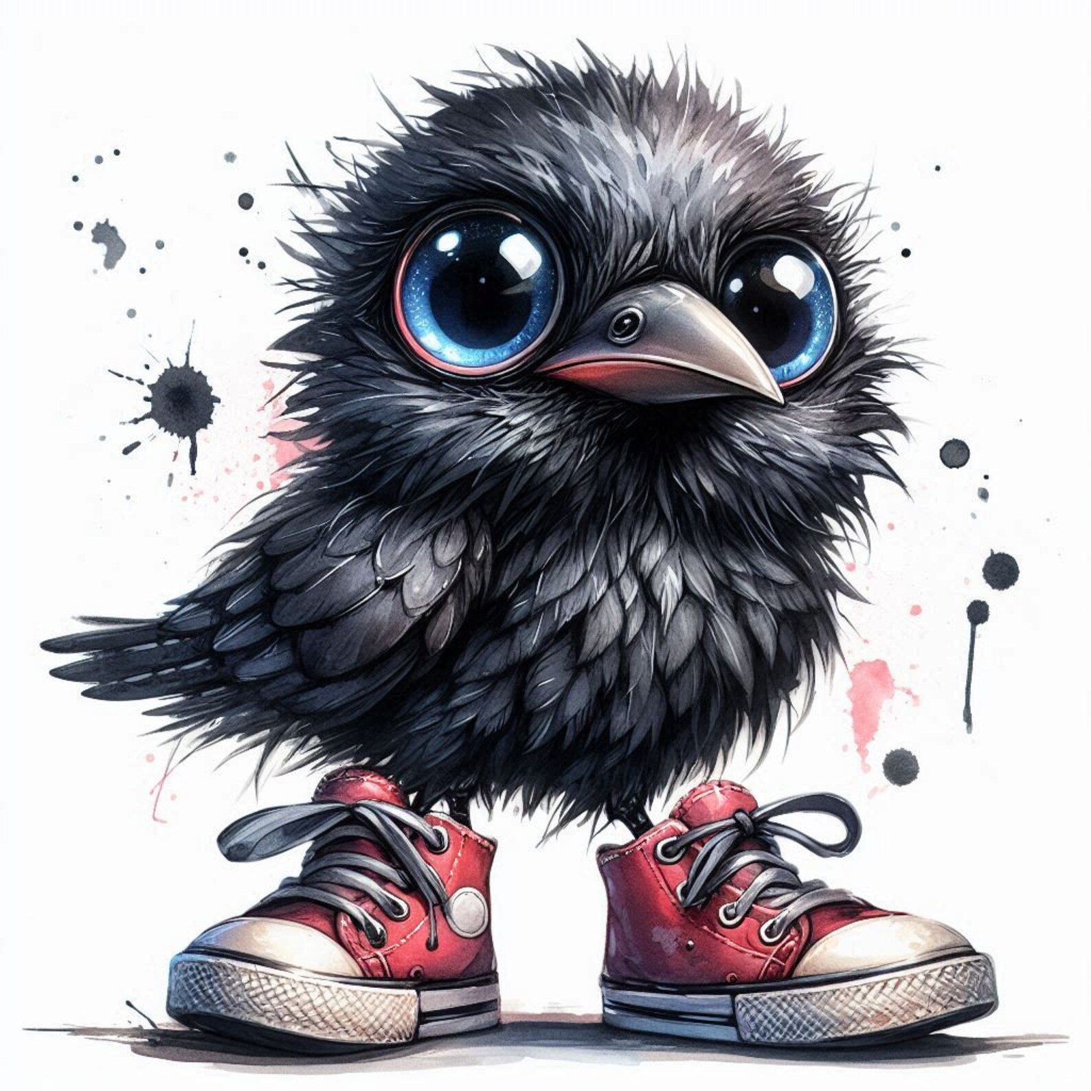 Stylish Little Crow Rapper, Children's Art, Digital Print, Wall Art ...