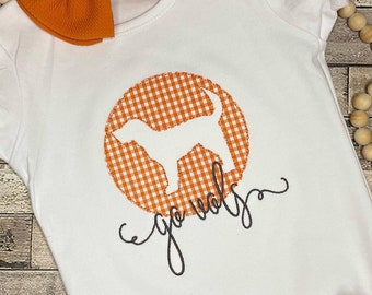 Girls Tennessee shirt, Go Vols shirt, Girls football shirt, Girls Tennessee fan shirt, Kids embroidered Tennessee shirt