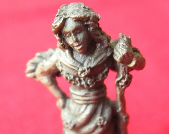 Vintage Pewter, Mother Nature/Druid Figurine, UK Pewter, Very Fine Detail, One Owner