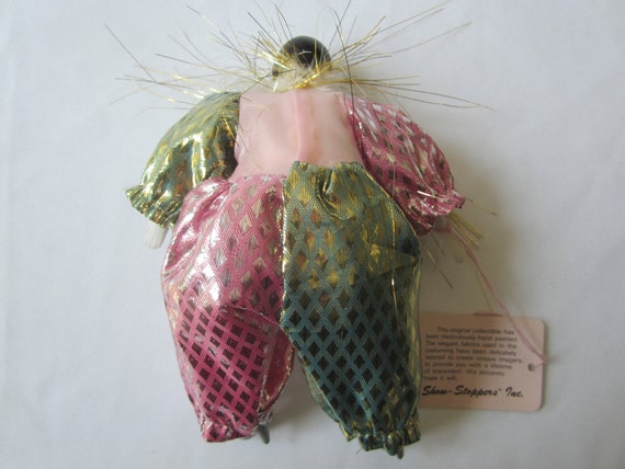 Vintage Show Stoppers Inc. Clown Doll Pink Silver grey 7 With