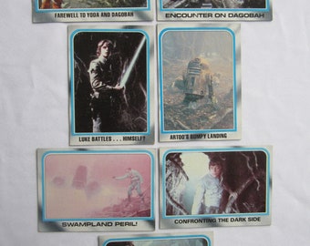 Vintage 1980 Star Wars The Empire Strikes Back Trading Cards, Dagobah Collection, Great Condition with Original Shine & Mostly Good Corners