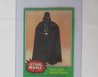 Vintage 1977 Star Wars Trading Card, Darth Vader (David Prowse), Card 254, Pointed Corners