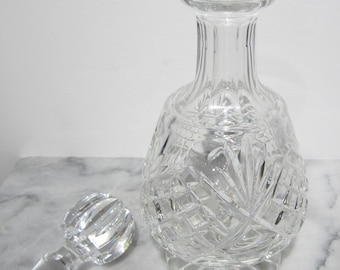 Vintage Waterford Crystal, Large Rounded Decanter, 12", Unique Pattern, Pre-Owned, Never Used/Filled