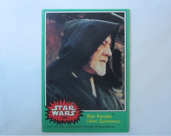 Vintage 1977 Star Wars Trading Card, Ben Kanobi (Alec Guiness), Card 249, Pointed Corners
