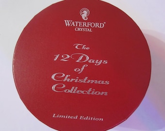 Vintage Waterford, Crystal Xmas Ornament Bell, The Twelves Days of Christmas-Two Calling Birds, Original Packaging, Pristine Condition