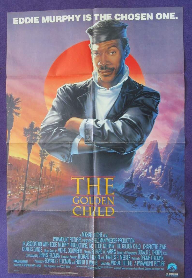 Vintage the Golden Child eddie Murphy Movie Theater Lobby Poster, 1986