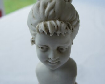 Vintage Porcelain by Benacchio (signed), Bust of Young Woman, Made in Italy, Pristine Condition, One Owner