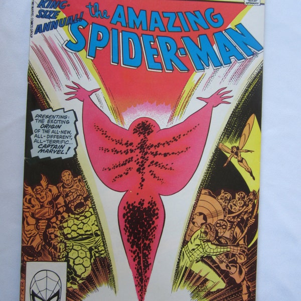 Vintage Comic, 1981 Marvel's The Amazing Spider-Man 16 King-Size Annual, Monica Rambeau Captain Marvel, Direct Edition, Raw, No Tears