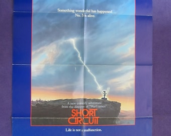 Vintage"Short Circuit"(Ally Sheedy, Steve Guttenberg)Movie Theater Lobby Poster,1986 Fox Theatres Original,27"x41" One Sheet,Shamokin Dam,PA