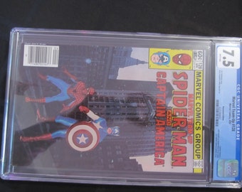 Vintage Marvel Team Up #128, Spider-man and Captain America, Live Action Cover, 7.5 CGC Graded, White Pages, Scarce Newsstand