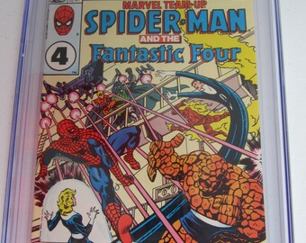 Vintage Comic Book, 1983 Marvel Team-Up, #133 Spider-Man & Fantastic Four, CGC 7.0, Scarce Newsstand, White Pages, Misleading Cover