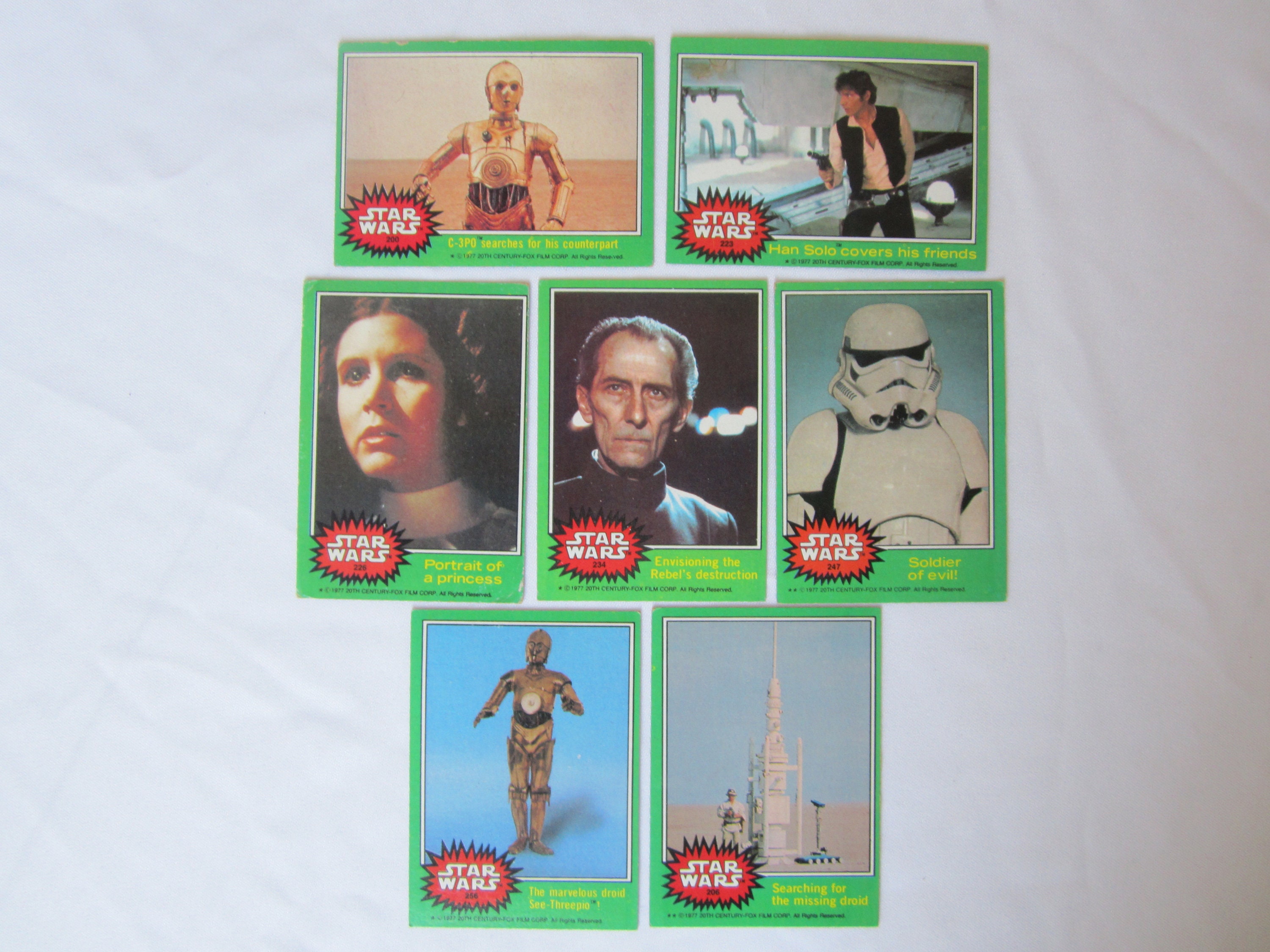 Vintage 1977 Star Wars Trading Cards, Topps Green Series 4 Vintage 1977 Star Wars Trading Cards, Topps Green Series 4