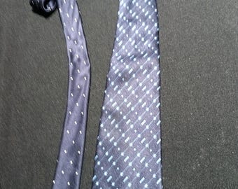 Vintage Versace Silk Necktie, 1990s, Glossy Blue, Used One Owner, Good Condition, Some Undone Threading (photo)