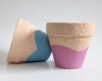 Hand-Painted Planter Pot | Textured Planter | Modern & Minimalistic
