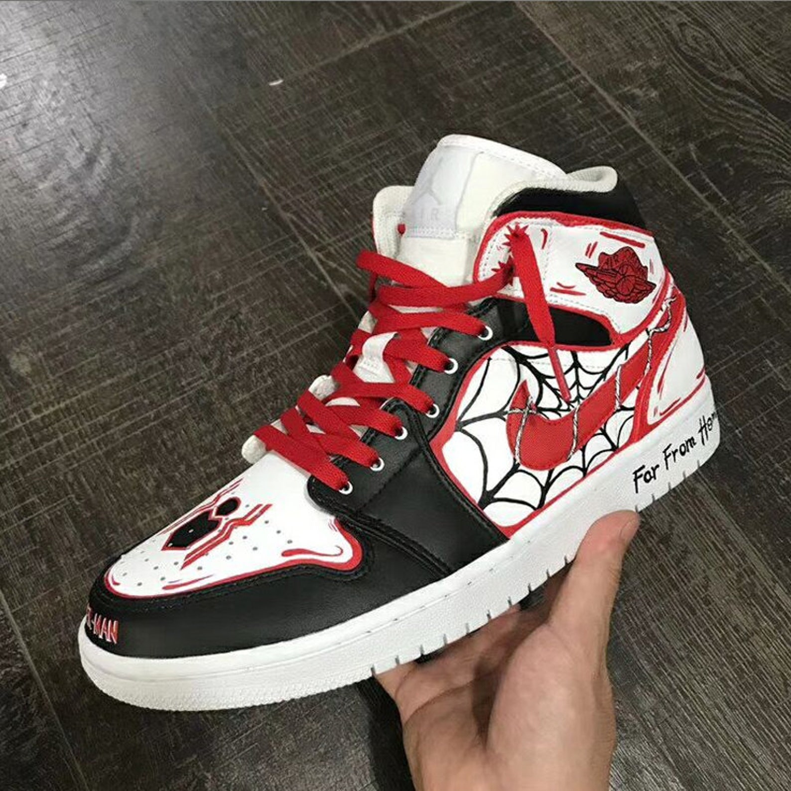 Air Jordan 1 Spider Man Dark Side Etsy