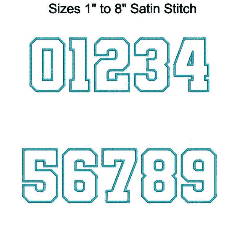 Embroidery Font Varsity Outline Instant Download BX Included Satin