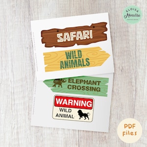 Safari Directional Signs Printable, Jungle Signs, Safari Birthday Party ...