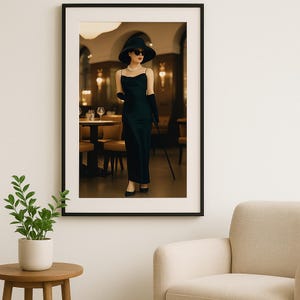 Elegant Woman in Black Dress – Fashionable Fine Art Photo, Digital Download, Glamour Wall Art, Printable Photography