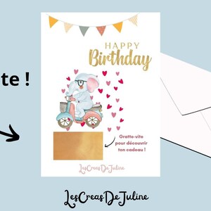 Carte à gratter anniversaire personnalisée