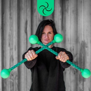 Green Iso stick • Magnetic Baton Manipulation Staff