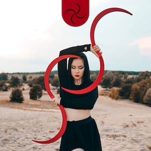 Wooden Buugeng Red, S Staff Handmade Flow art props, Start Your Visual Showmanship Journey
