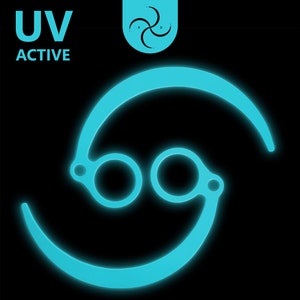 UV-aktiv cyan trä Halfgeng • Övnings Halfgeng nybörjare • Gratis bärväska