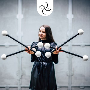 White Iso stick • Magnetic Baton Manipulation Staff