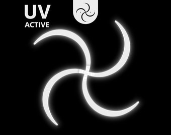 Wooden Buugeng UV Active Snowy White, S Staff Handmade Flow art props, Durable tool for Beginners and Pros