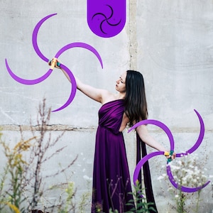 Wooden Buugeng Purple, S Staff Handmade Flow art props, Level Up Your Juggling Game
