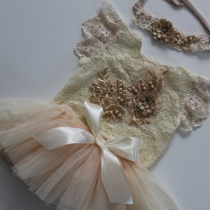 baby outfit in beige , baby girl newborn props outfit, outfit for first birthday props, sitter baby props,