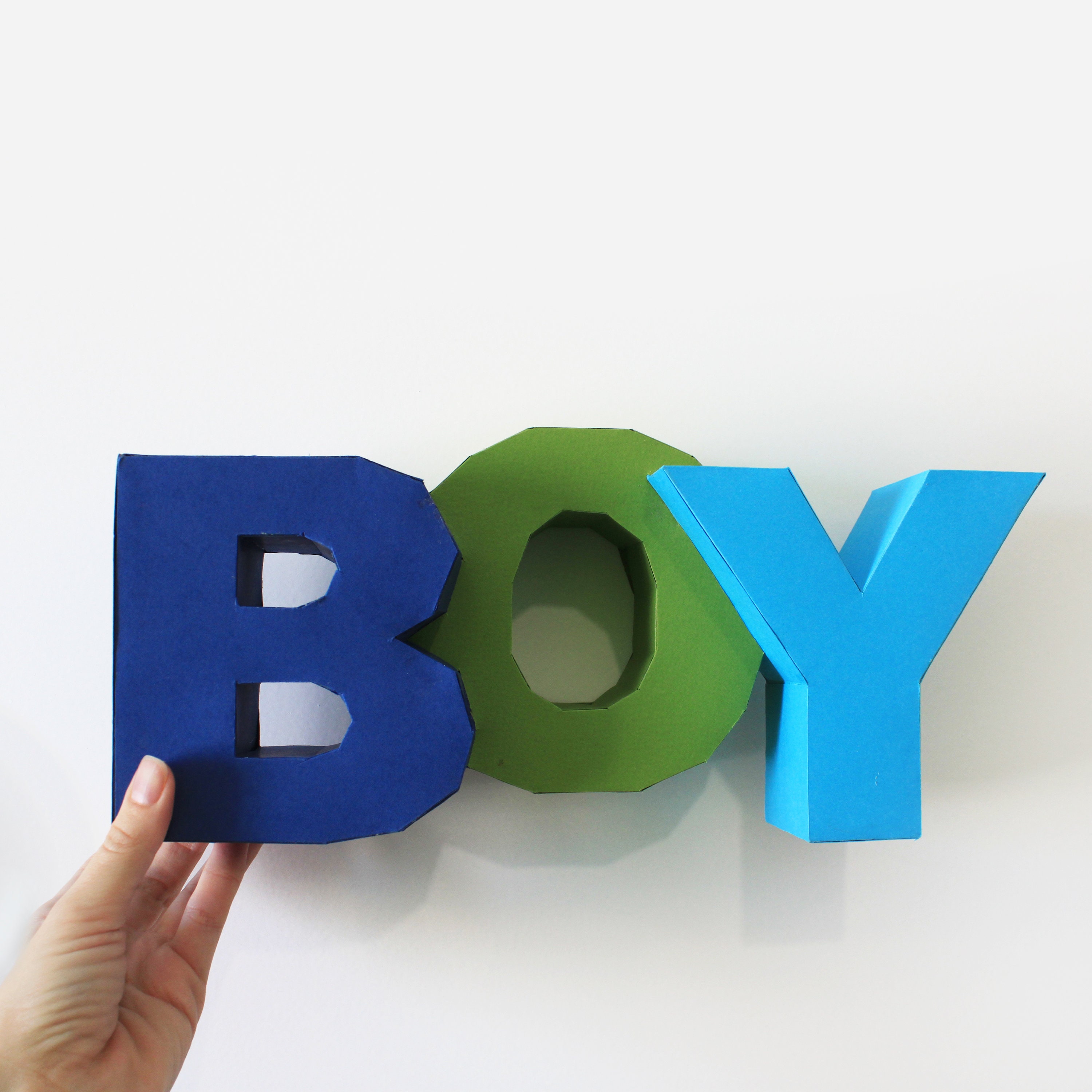 Low Poly Papercraft Word Boy 3D Papercraft Letters Low Poly Etsy